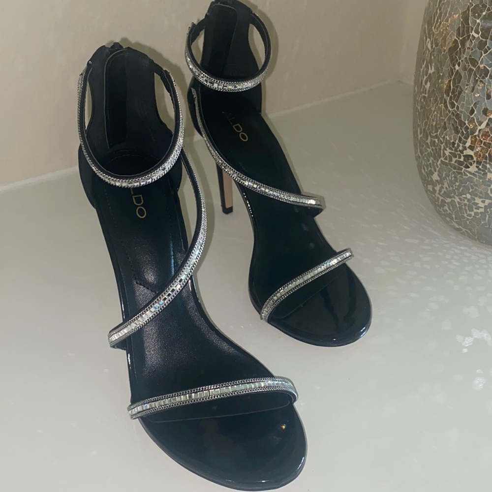 Brand new black strappy heels from ALDO